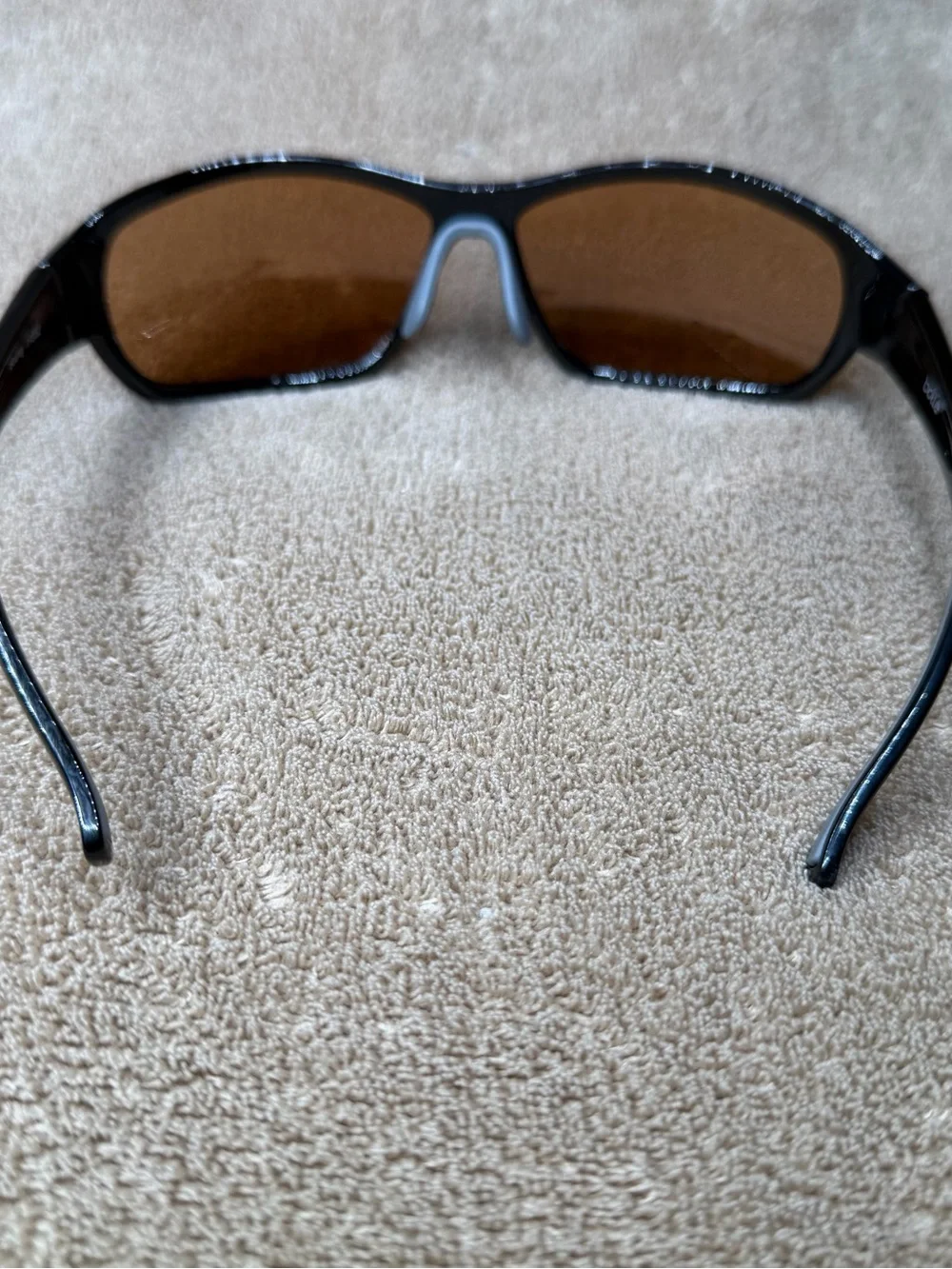Men's Black Wrap Sunglasses with Brown Lenses